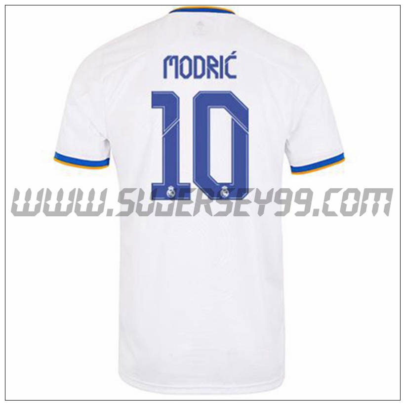 Primera Camiseta Futbol Real Madrid Modric 10 2021 2022