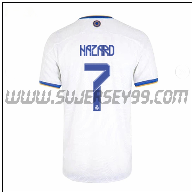 Primera Camiseta Futbol Real Madrid Hazard 7 2021 2022