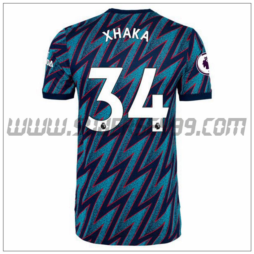 Tercera Camiseta Futbol FC Arsenal Granit Xhaka 34 2021 2022