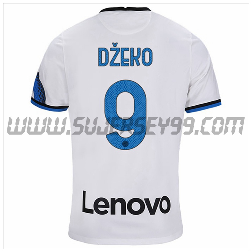 Segunda Camiseta Futbol Inter Milan DZEKO 9 2021 2022