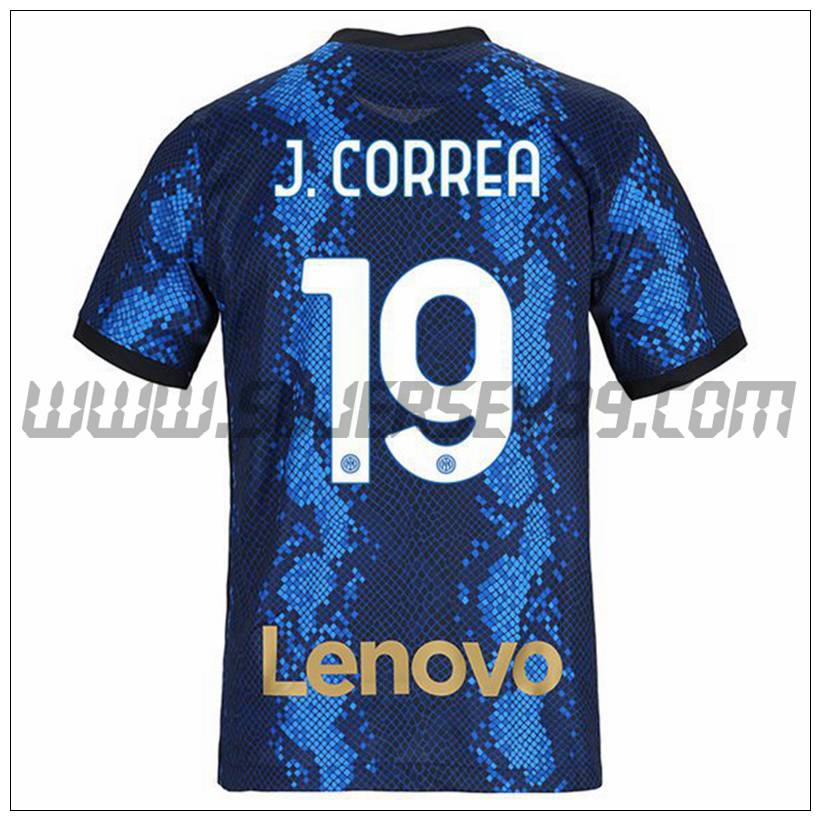 Primera Camiseta Futbol Inter Milan J.CORREA 19 2021 2022