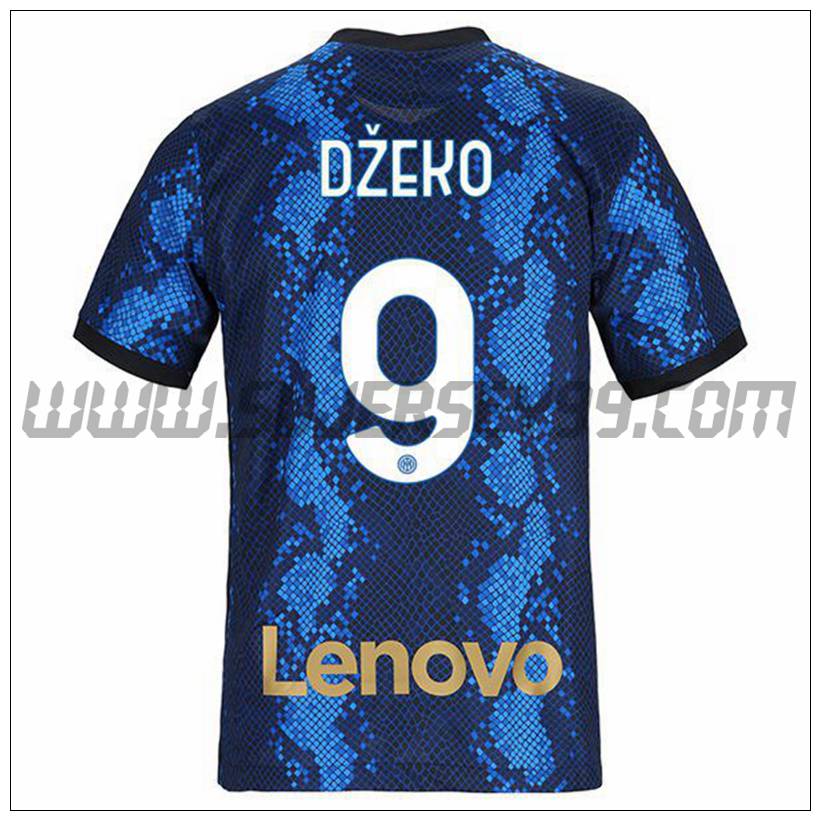 Primera Camiseta Futbol Inter Milan DZEKO 9 2021 2022