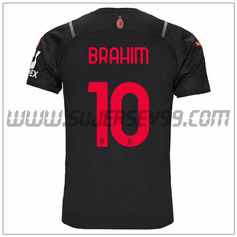 Tercera Camiseta Futbol AC Milan BRAHIM 10 2021 2022