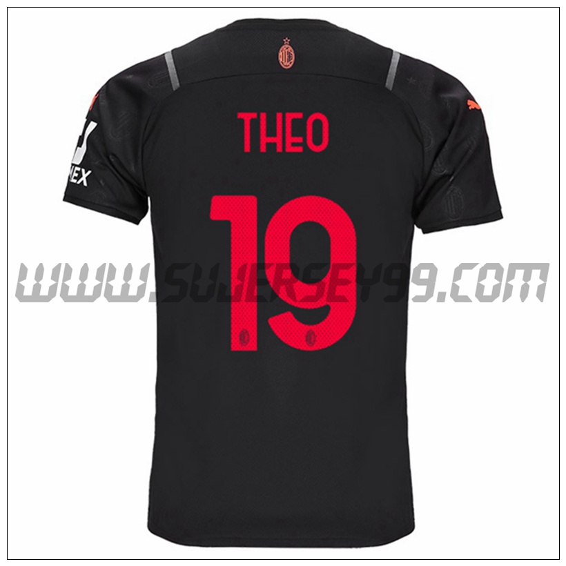 Tercera Camiseta Futbol AC Milan THEO 19 2021 2022