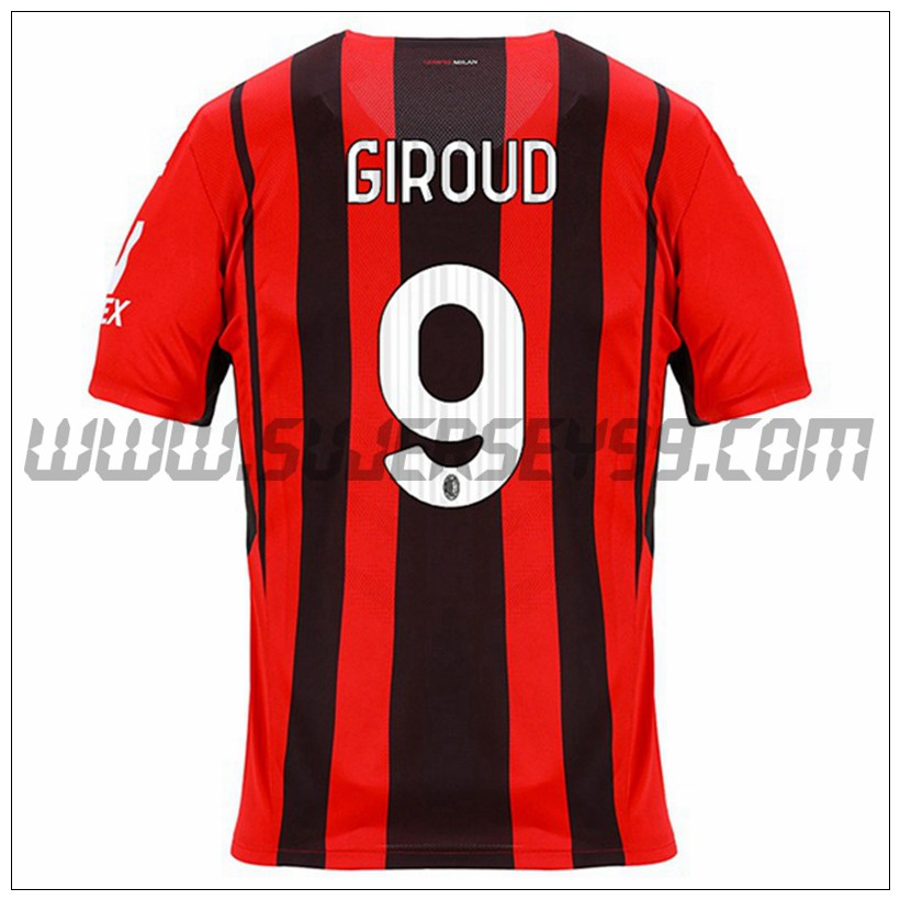 Primera Camiseta Futbol AC Milan GIROUD 9 2021 2022