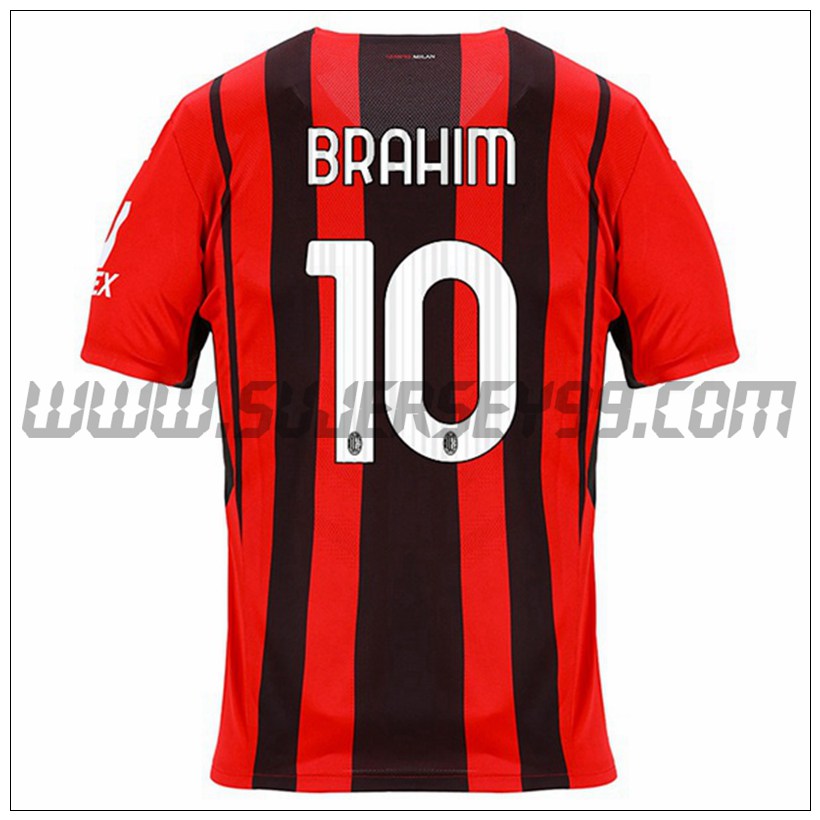 Primera Camiseta Futbol AC Milan BRAHIM 10 2021 2022