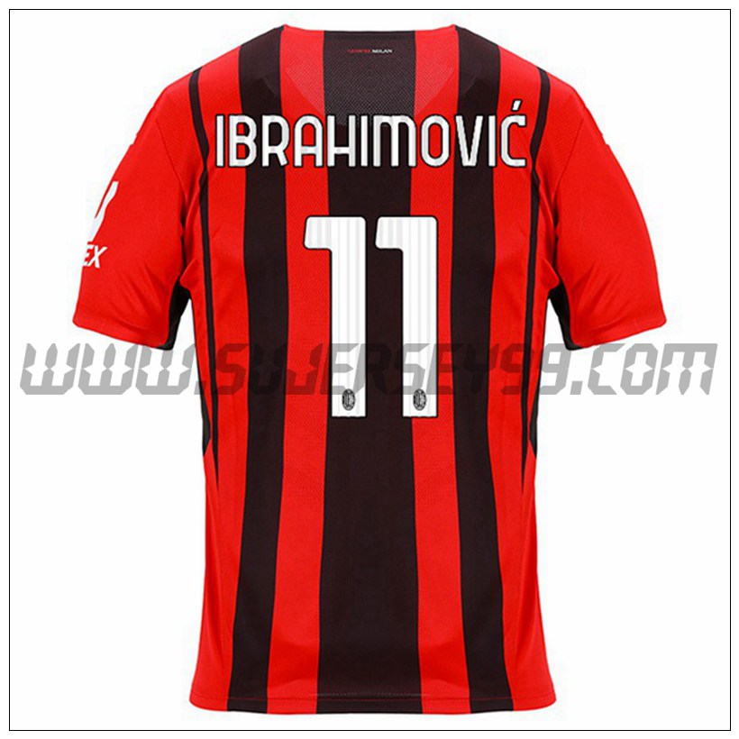 Primera Camiseta Futbol AC Milan IBRAHIMOVIC 11 2021 2022