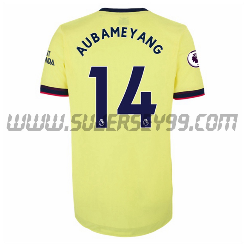 Segunda Camiseta Futbol FC Arsenal Pierre-Emerick Aubameyang 14 2021 2022