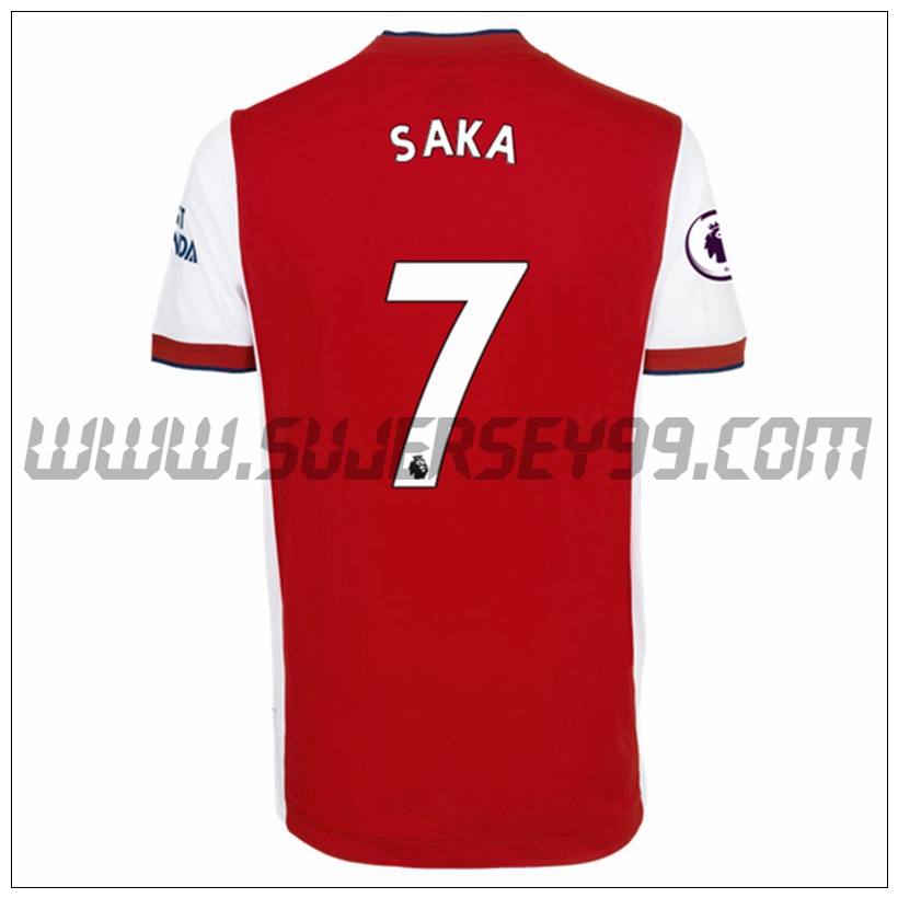 Primera Camiseta Futbol FC Arsenal Bukayo Saka 7 2021 2022