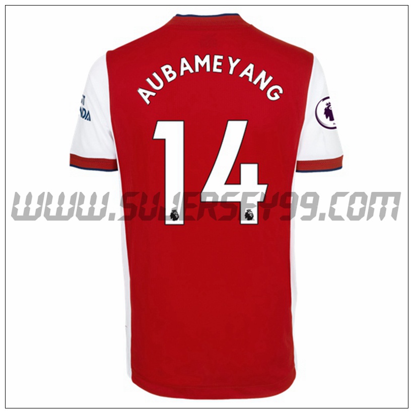 Primera Camiseta Futbol FC Arsenal Pierre-Emerick Aubameyang 14 2021 2022