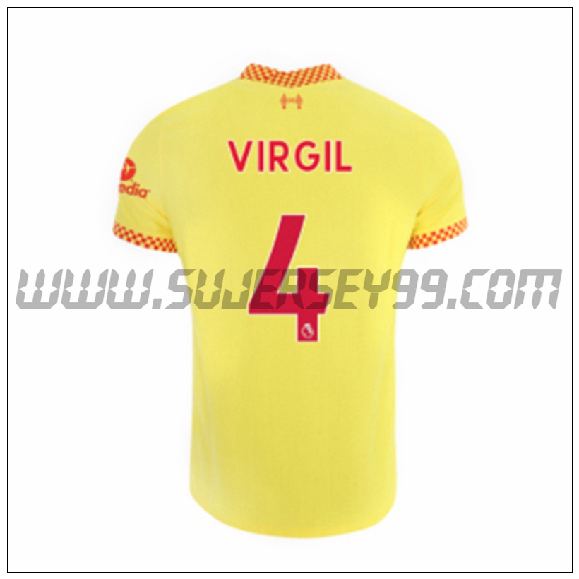 Tercera Camiseta Futbol FC Liverpool Virgil 4 2021 2022