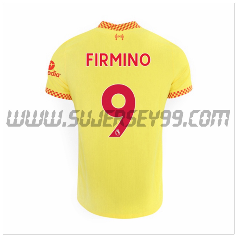 Tercera Camiseta Futbol FC Liverpool Roberto Firmino 9 2021 2022