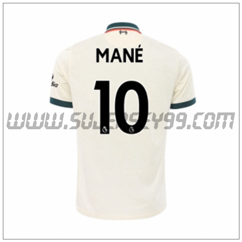 Segunda Camiseta Futbol FC Liverpool Sadio Mane 10 2021 2022