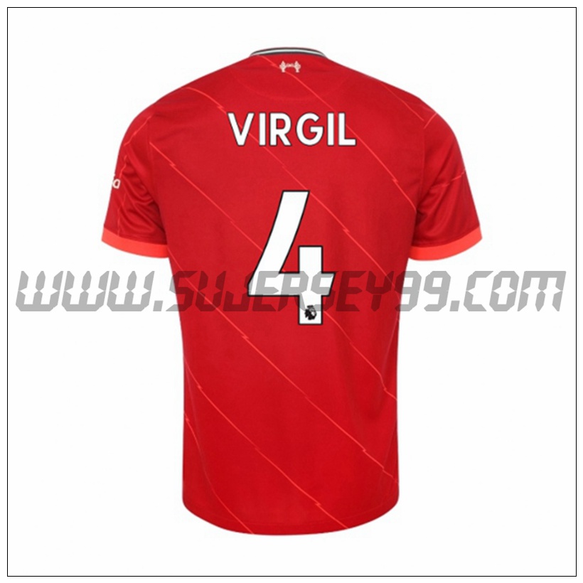 Primera Camiseta Futbol FC Liverpool Virgil 4 2021 2022