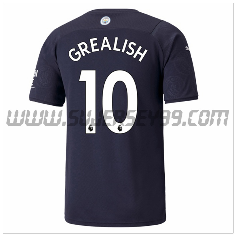 Tercera Camiseta Futbol Manchester City GREALISH 10 2021 2022