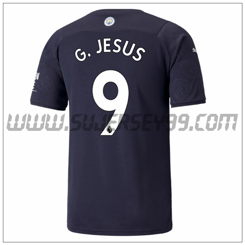 Tercera Camiseta Futbol Manchester City G.JESUS 9 2021 2022