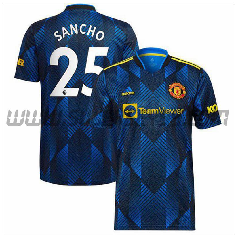 Tercera Camiseta Futbol Manchester United Sancho 25 2021 2022