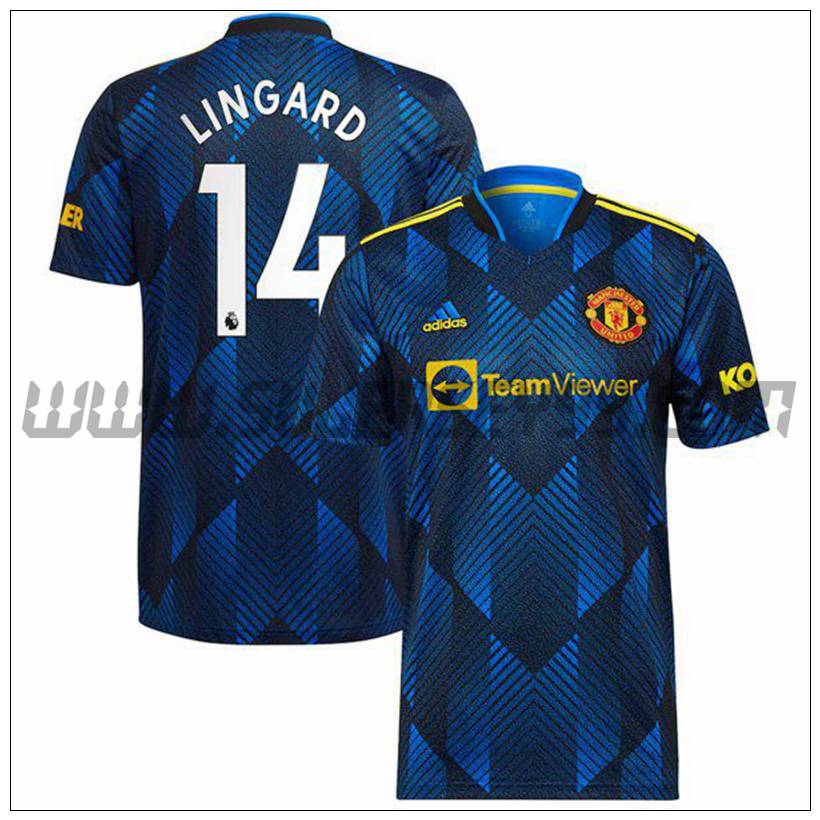 Tercera Camiseta Futbol Manchester United Lingard 14 2021 2022