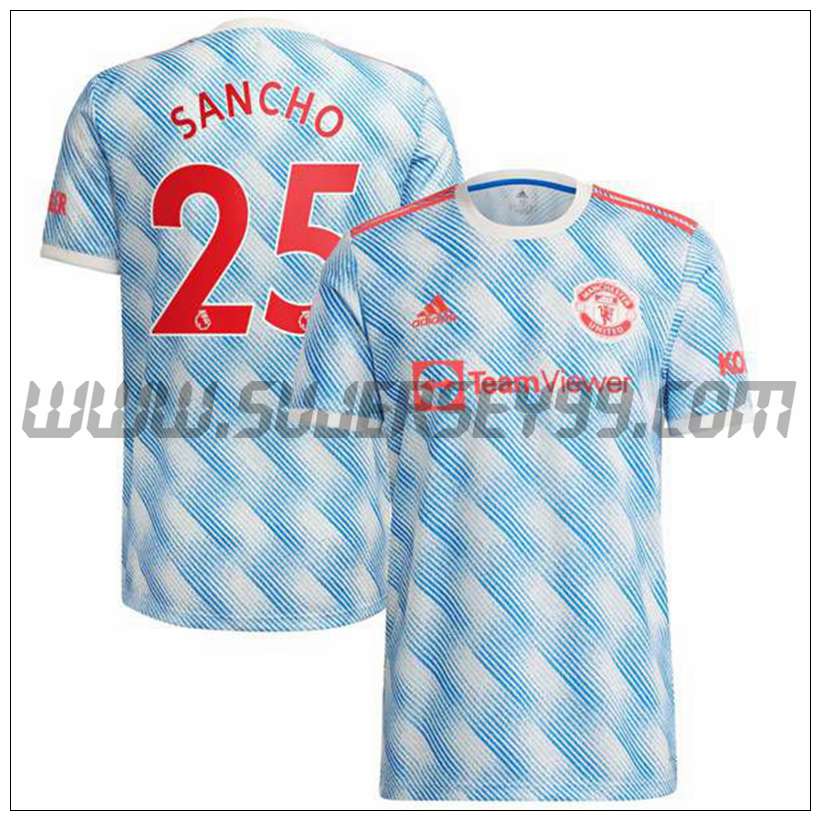 Segunda Camiseta Futbol Manchester United Sancho 25 2021 2022