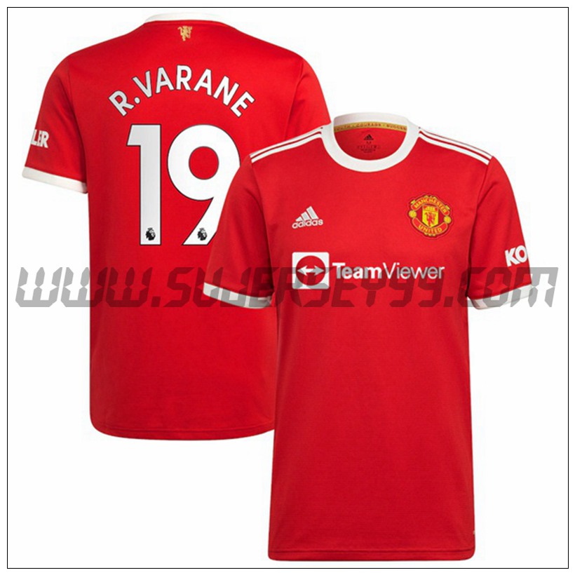 Primera Camiseta Futbol Manchester United R.Varane 19 2021 2022