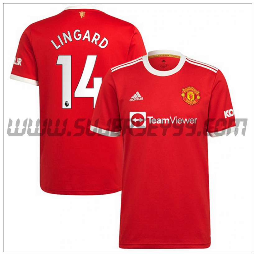 Primera Camiseta Futbol Manchester United Lingard 14 2021 2022