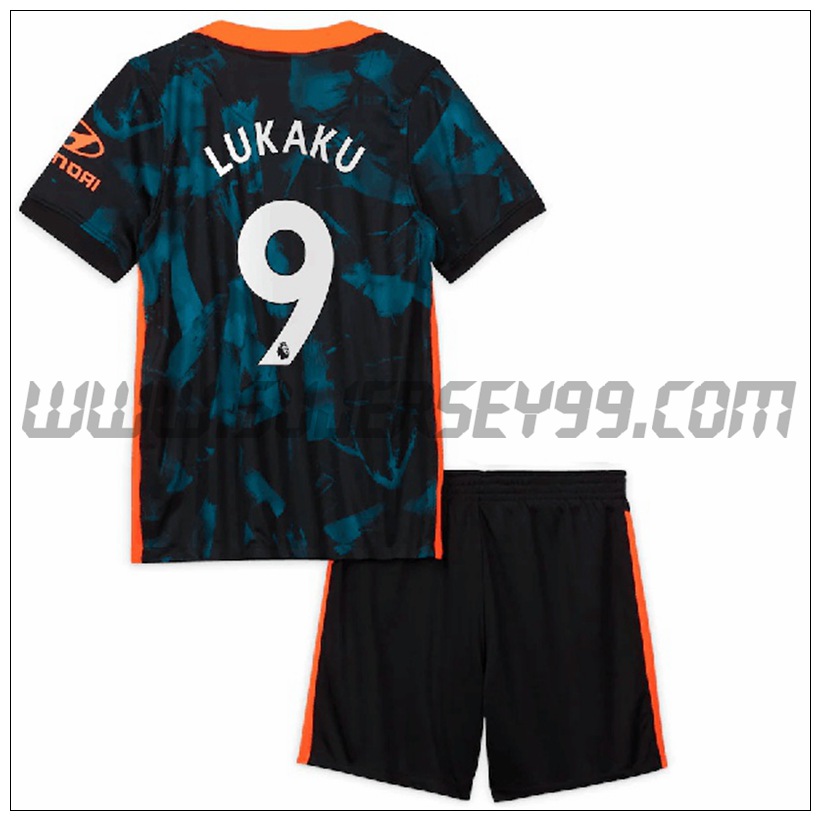 Tercera Equipacion del FC Chelsea Lukaku 9 Ninos 2021 2022