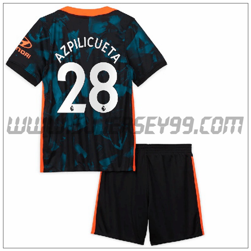 Tercera Equipacion del FC Chelsea Azpilicueta 28 Ninos 2021 2022