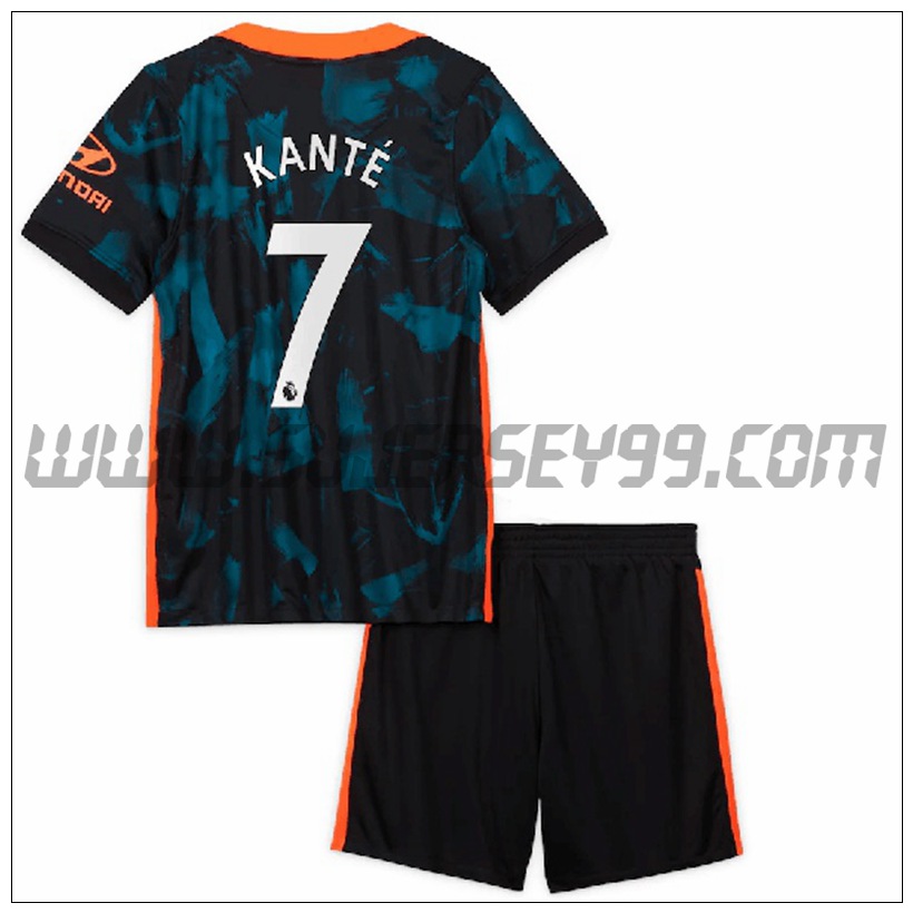 Tercera Equipacion del FC Chelsea Kante 7 Ninos 2021 2022