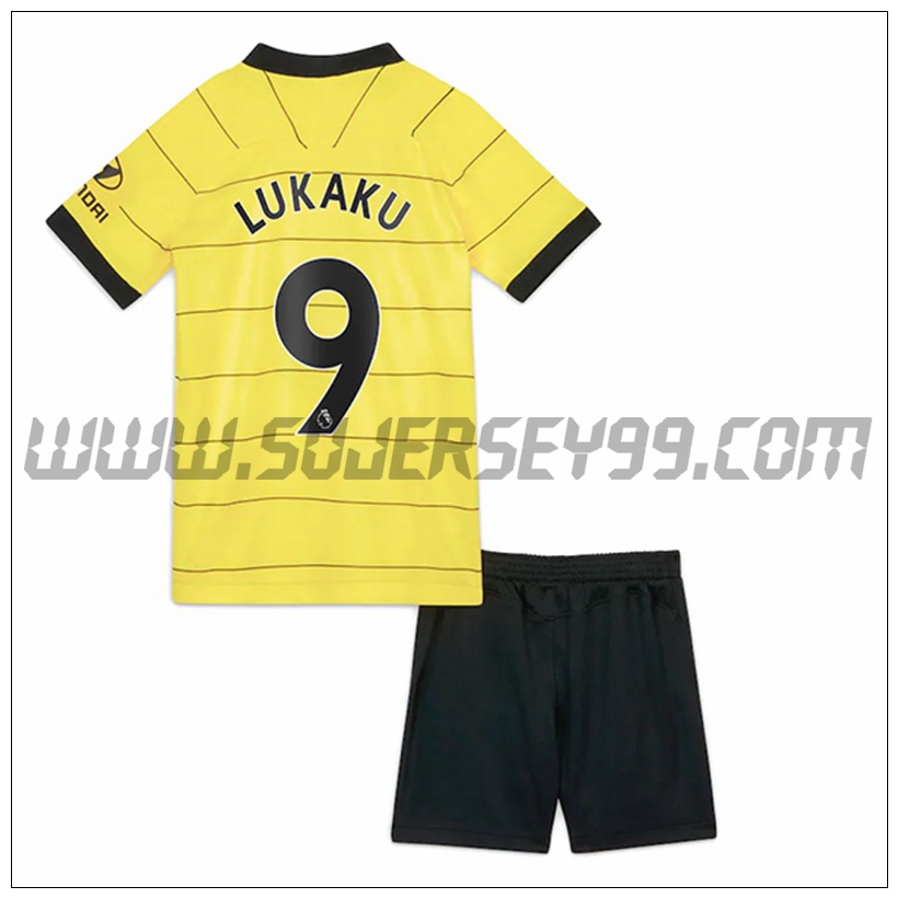 Segunda Equipacion del FC Chelsea Lukaku 9 Ninos 2021 2022