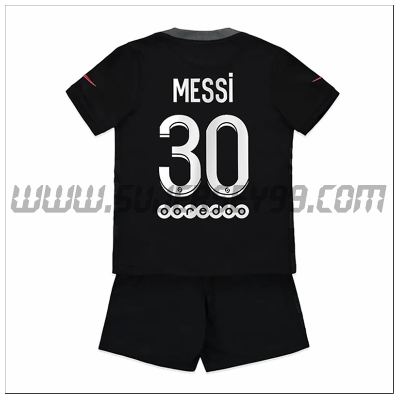 Tercera Equipacion del PSG Jordan Messi 30 Ninos 2021 2022