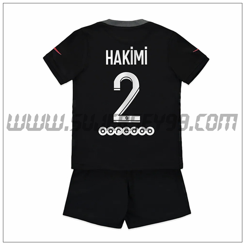 Tercera Equipacion del PSG Jordan Hakimi 2 Ninos 2021 2022