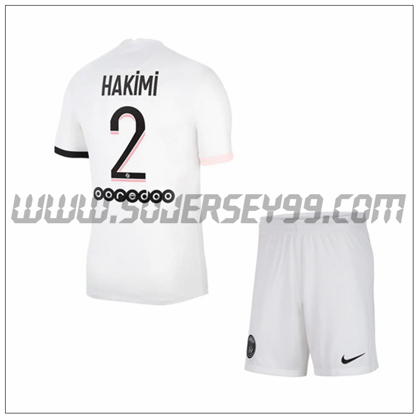 Segunda Equipacion del PSG Jordan Hakimi 2 Ninos 2021 2022