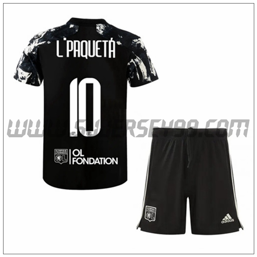 Tercera Equipacion del Lyon OL L.PAQUEYA 10 Ninos 2021 2022