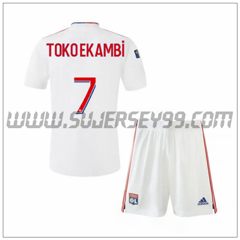 Primera Equipacion del Lyon OL TOKO EKAMBI 7 Ninos 2021 2022