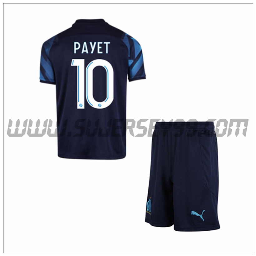 Segunda Equipacion del Marsella OM PAYET 10 Ninos 2021 2022