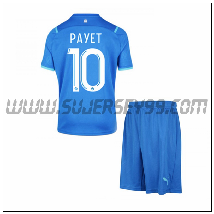 Primera Equipacion del Marsella OM PAYET 10 Ninos 2021 2022