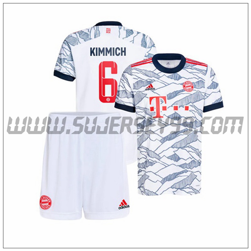 Tercera Equipacion del Bayern Munich Kimmich 6 Ninos 2021 2022