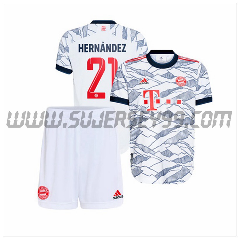 Tercera Equipacion del Bayern Munich Hernandez 21 Ninos 2021 2022