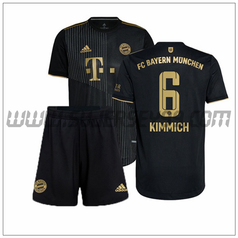 Segunda Equipacion del Bayern Munich Kimmich 6 Ninos 2021 2022