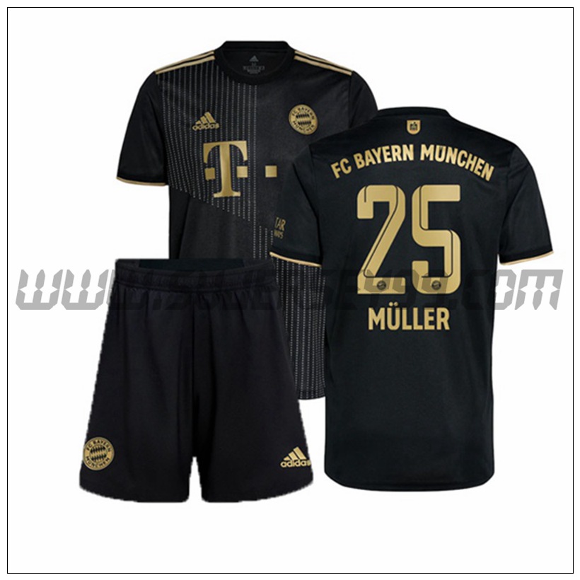 Segunda Equipacion del Bayern Munich Muller 25 Ninos 2021 2022