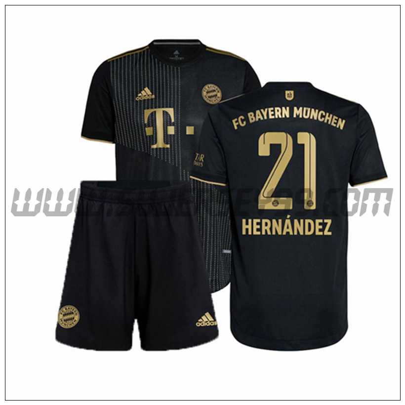 Segunda Equipacion del Bayern Munich Hernandez 21 Ninos 2021 2022