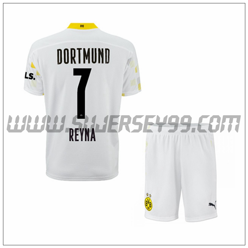 Tercera Equipacion del Dortmund BVB Reyna 7 Ninos 2021 2022