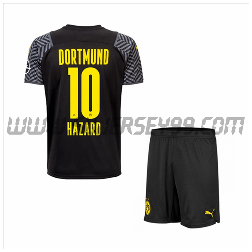 Segunda Equipacion del Dortmund BVB Hazard 10 Ninos 2021 2022