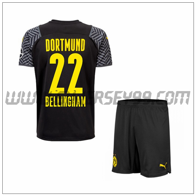 Segunda Equipacion del Dortmund BVB Bellingham 22 Ninos 2021 2022