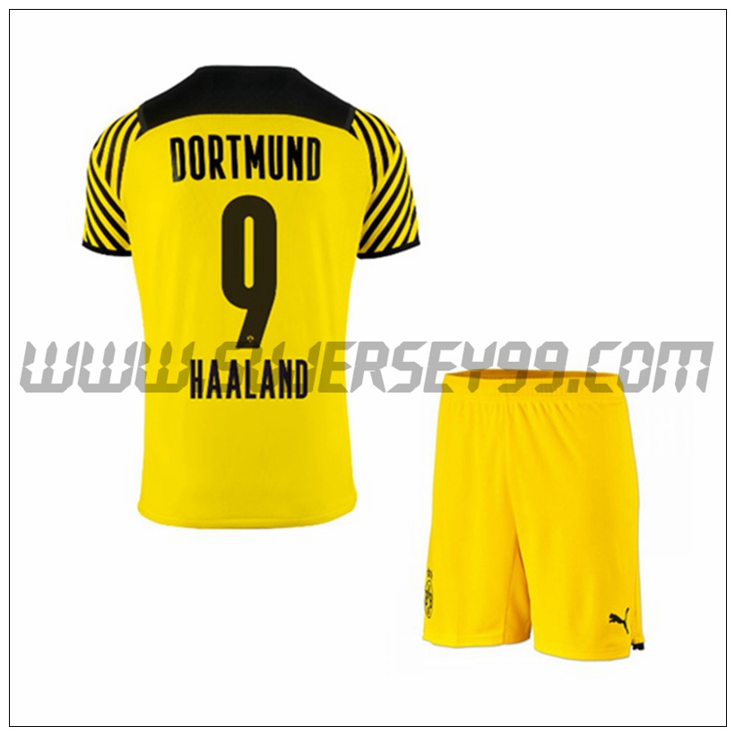 Primera Equipacion del Dortmund BVB Haaland 9 Ninos 2021 2022