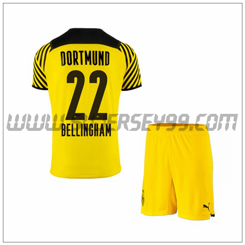 Primera Equipacion del Dortmund BVB Bellingham 22 Ninos 2021 2022