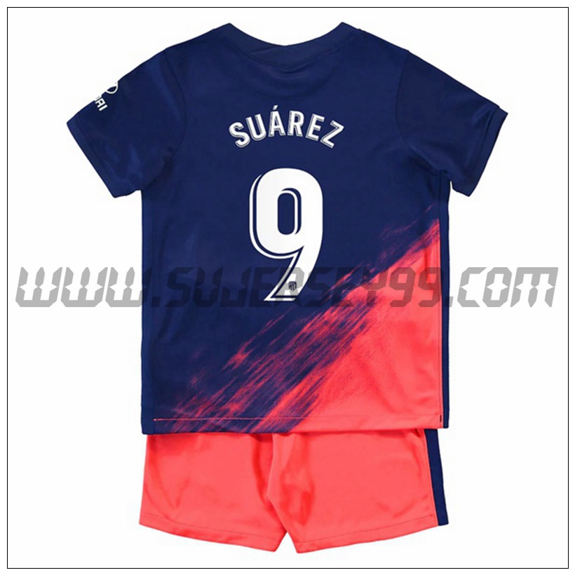 Segunda Equipacion del Atletico Madrid Suarez 9 Ninos 2021 2022