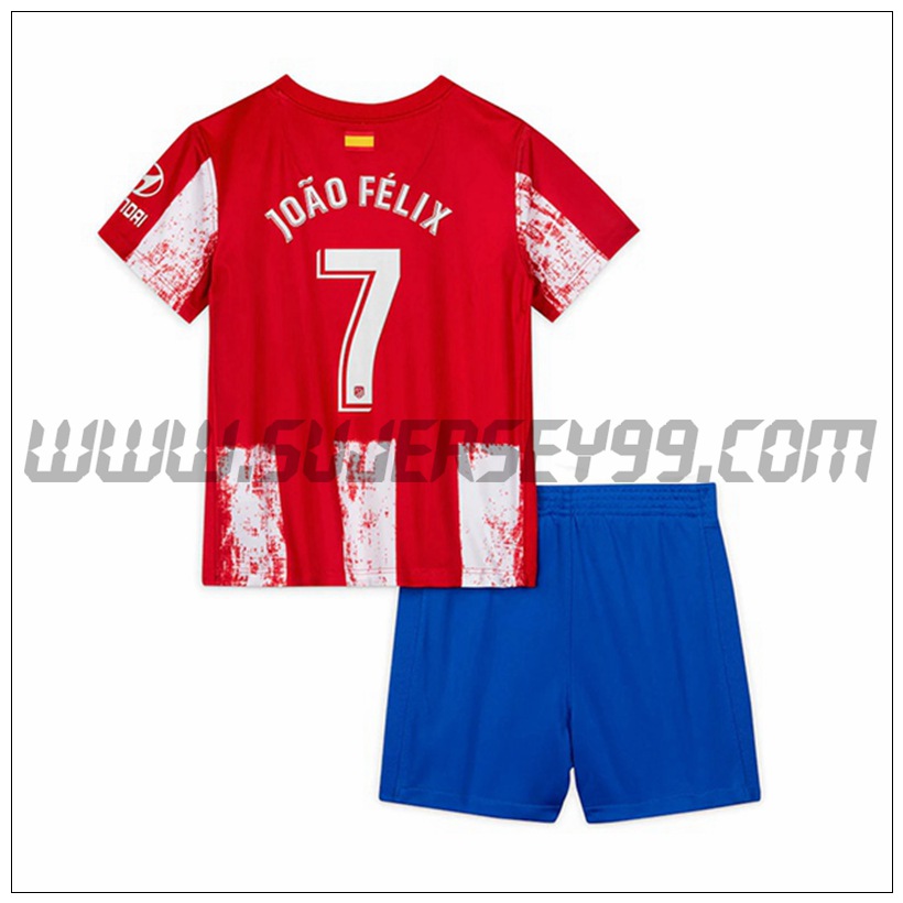 Primera Equipacion del Atletico Madrid Joao Felix 7 Ninos 2021 2022