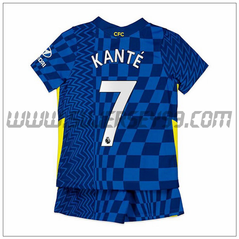 Primera Equipacion del FC Chelsea Kante 7 Ninos 2021 2022