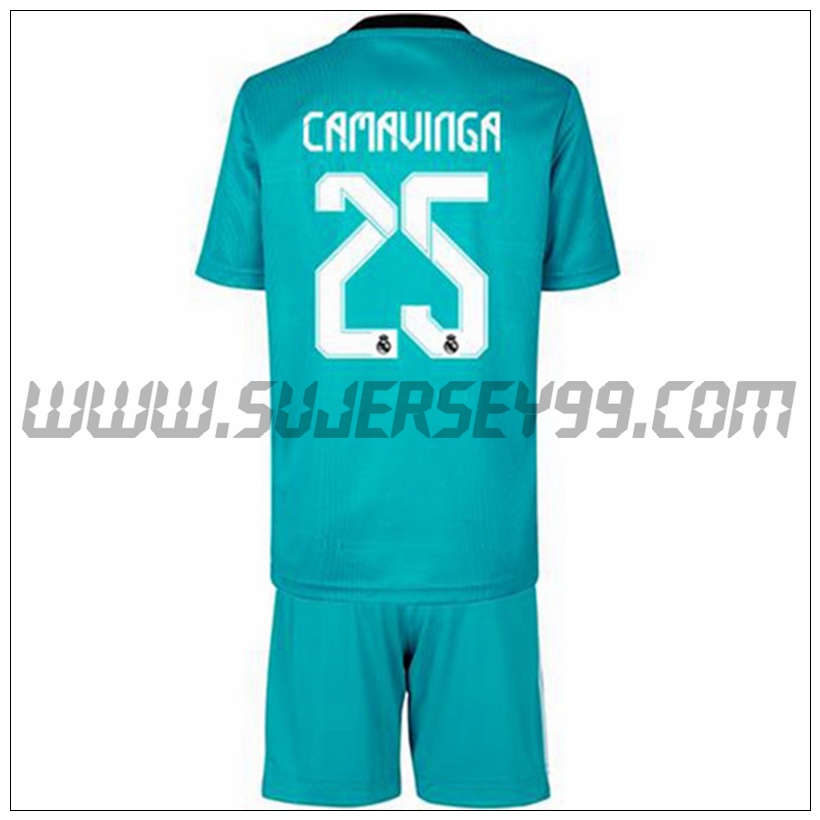 Tercera Equipacion del Real Madrid Camavinga 25 Ninos 2021 2022